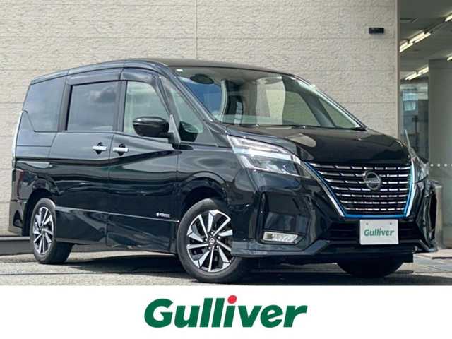 日産 セレナ e－パワー ハイウェイスター V 兵庫県 2020(令2)年 6.1万km ダイヤモンドブラック 純正ナビ/　（AM/FM/CD/DVD/TV/BT)/フルセグTV/前方ドライブレコーダー/ステアリングリモコン/クルーズコントロール/プロパイロット/アラウンドビューカメラ/両側パワースライドドア/ハンズフリーオートスライドドア/リアサンシェード/ETC/純正フロアマット/ドアバイザー/コーナーセンサー/純正16インチアルミホイール/保証書/取扱説明書/スペアキー1本