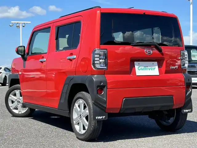 ダイハツ タフト G 島根県 2021(令3)年 4.4万km コンパーノレッド 登録時走行距離43836km/ワンオーナー/スカイフィールトップ/パナソニック製SDナビ/・Bluetooth対応オーディオ/・CD/DVD/Blu-ray対応/・フルセグテレビ/スマートキー/プッシュスタート/スペアキー有/ETC/スマートアシスト/・衝突回避支援ブレーキ/・衝突警報機能/・車線逸脱警報機能/・車線逸脱抑制制御機能/コーナーセンサー/純正アルミホイール/アイドリングストップ/純正フロアゴムマット/オートライト/純正LEDヘッドライト/純正LEDフォグライト/前席シートヒーター/横滑り防止システム/オートリトラミラー/マッドガード