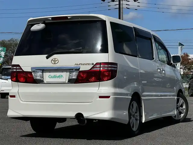 トヨタ アルファード Ｖ AS プラチナセレクション 道央・札幌 2006(平18)年 11.6万km ホワイトパールマイカ ４WD/ワンオーナー/純正HDDナビ/FM/CD/DVD/SD/AUX/バックカメラ/両側パワースライドドア/パワーバックドア/革巻きウッドコンビステアリング/ステアリングリモコン/リモコンキー/ハロゲンヘッドライト/オートライト/フォグランプ/電動格納ミラー/純正フロアマット/ドアバイザー/純正エンジンスターター/純正AW付冬タイヤ積込/225/55/R17/2014年/山4mm