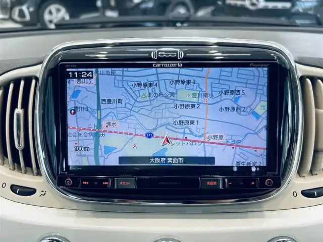 フィアット ５００ 1．2 ポップ 大阪府 2016(平28)年 4.2万km ボサノバホワイト カロッツェリアナビ/TV/USB/AUX/Bluetooth/CD/DVD/ETC/純正フロアマット/リモコンキー