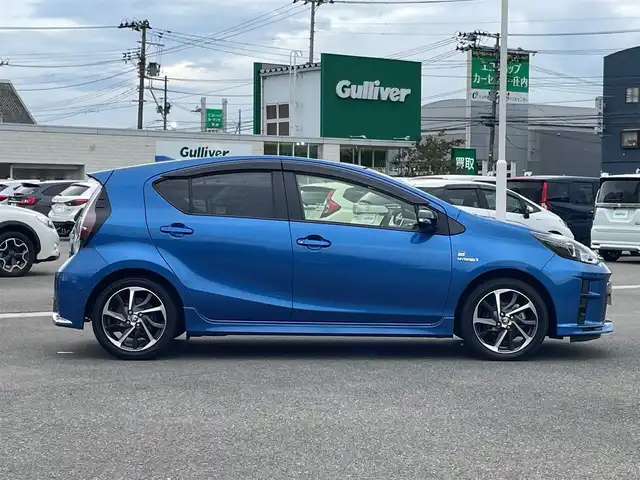 トヨタ アクア G GRスポーツ 山形県 2018(平30)年 5.8万km コバルトブルーメタリック 衝突被害軽減システム/純正SDナビ/　　【CD DVD フルセグ BT MSV】/バックカメラ/クルーズコントロール/LEDオートライト/ハーフレザーシート/純正16インチアルミホイール/ドライブレコーダー/アイドリングストップ/ステアリングスイッチ/電動格納ウィンカーミラー/フォグランプ/フロアマット/純正ドアバイザー/スマートキー/ETC2.0
