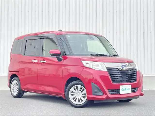 スバル ジャスティ G スマートアシスト 群馬県 2017(平29)年 11.9万km マゼンタベリーマイカM ワンオーナー/純正SDナビ/（CD/DVD/USB/フルセグテレビ）/バックカメラ/コーナーセンサー /クルーズコントロール/スマートアシスト２/・衝突回避支援ブレーキ機能/・衝突警報機能（対車両/歩行者）/・車線逸脱警報機能/・誤発進抑制制御機能/・先行車発進お知らせ機能/両側パワースライドドア/プッシュスタート/ステアリングリモコン/オートライト/2列目ロールサンシェード/純正フロアマット/純正ドアバイザー/保証書/取扱説明書