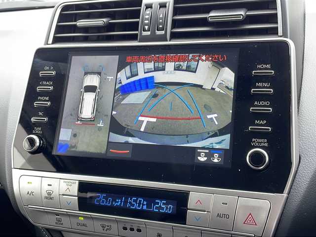 トヨタ ランドクルーザー プラド TX Lパッケージ マットブラED 山口県 2023(令5)年 2.5万km ブラック 4WD/純正ナビ/・AM/FM/USB/Miracast/Bluetooth/パノラミックビューモニター/Toyota Safety Sense/・プリクラッシュセーフティ/・レーンディパーチャーアラート/・オートマチックハイビーム/・レーダークルーズコントロール/・クリアランスソナー/ETC2.0/前後ドライブレコーダー/純正フロアマット/レザーシート/前席パワーシート/シートエアコン/シートヒーター/左右独立フルオートエアコン/スマートキー/スペアキー/18インチ純正アルミホイール/純正LEDヘッドライト/フォグランプ/オートライト/ルーフレール/取扱説明書/保証書