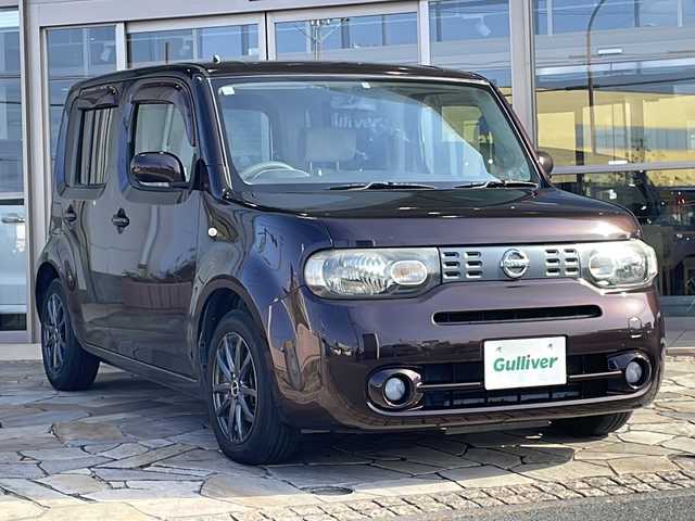 日産 キューブ 15X Vセレクション 静岡県 2009(平21)年 12.8万km デザートアンバー 社外メモリナビ/・CD/・DVD/・フルセグＴＶ/・AM/・FM/主要装備/・衝突軽減/・横滑り防止装置/・レーンキープ/・ETC/・純正フロアマット/・社外アルミホイール/・LEDヘッドライト/・オートライト/・フォグランプ/・オートエアコン/・スマートキー/・プッシュスタート