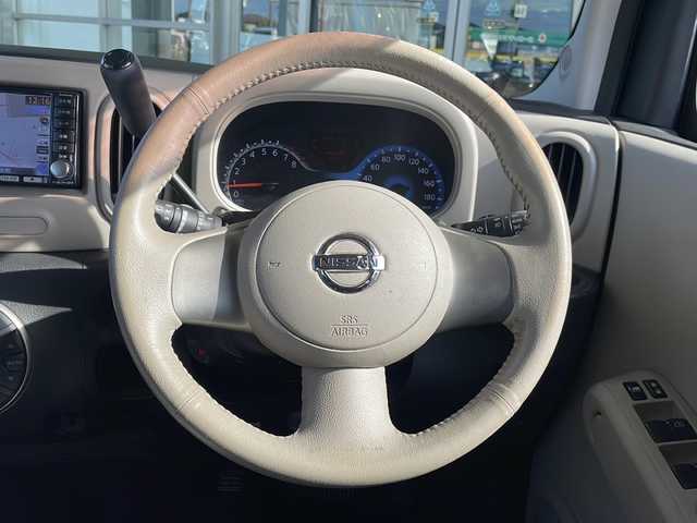 日産 キューブ 15X Vセレクション 静岡県 2009(平21)年 12.8万km デザートアンバー 社外メモリナビ/・CD/・DVD/・フルセグＴＶ/・AM/・FM/主要装備/・衝突軽減/・横滑り防止装置/・レーンキープ/・ETC/・純正フロアマット/・社外アルミホイール/・LEDヘッドライト/・オートライト/・フォグランプ/・オートエアコン/・スマートキー/・プッシュスタート