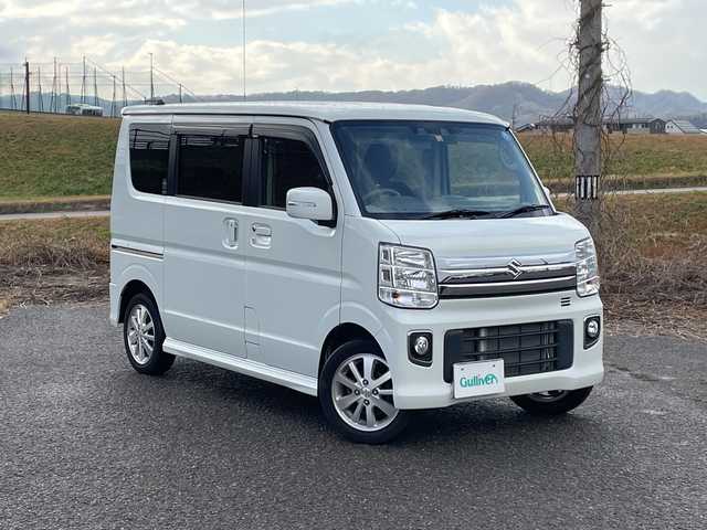 スズキ エブリィ ワゴン PZターボ スペシャル 新潟県 2022(令4)年 4.6万km パールホワイト 4WD/社外SDナビ(CN-HE01WD)/CD/DVD/BT/フルセグテレビ/SDミュージックサーバー/バックカメラ/ETC/ドライブレコーダー/衝突被害軽減ブレーキ/レーンキープアシスト/両側パワースライドドア/革調シートカバー/運転席シートヒーター/ステアリングスイッチ/コーナーセンサー/スマートキー/プッシュスタート/キセノンヘッドライト/オートライト/オートハイビーム/フォグランプ/純正14インチアルミホイール