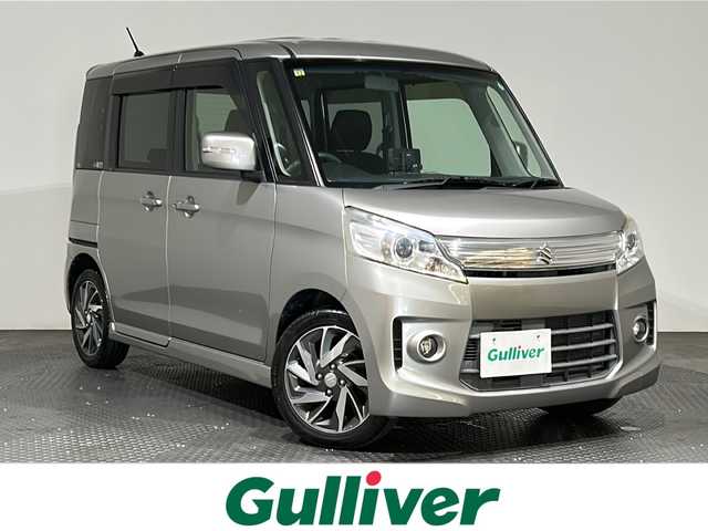 スズキ スペーシア カスタム TS 愛媛県 2014(平26)年 7.8万km スチールシルバーM 社外メモリナビ/プッシュスタート/ドアバイザー/両側電動スライドドア/ETC/アイドリングストップ/オートライト/フォグランプ/スペアキー/保証書/取扱説明書