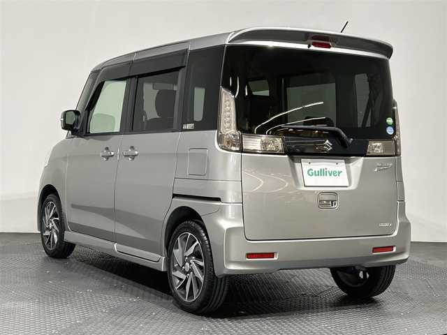 スズキ スペーシア カスタム TS 愛媛県 2014(平26)年 7.8万km スチールシルバーM 社外メモリナビ/プッシュスタート/ドアバイザー/両側電動スライドドア/ETC/アイドリングストップ/オートライト/フォグランプ/スペアキー/保証書/取扱説明書