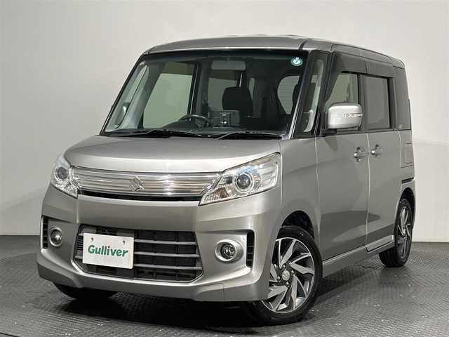 スズキ スペーシア カスタム TS 愛媛県 2014(平26)年 7.8万km スチールシルバーM 社外メモリナビ/プッシュスタート/ドアバイザー/両側電動スライドドア/ETC/アイドリングストップ/オートライト/フォグランプ/スペアキー/保証書/取扱説明書