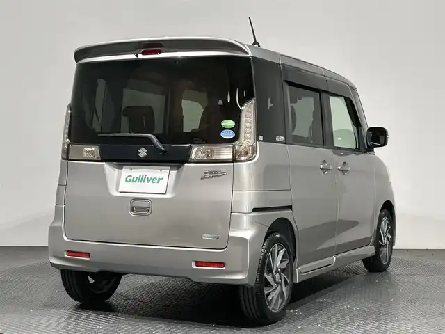 スズキ スペーシア カスタム TS 愛媛県 2014(平26)年 7.8万km スチールシルバーM 社外メモリナビ/プッシュスタート/ドアバイザー/両側電動スライドドア/ETC/アイドリングストップ/オートライト/フォグランプ/スペアキー/保証書/取扱説明書