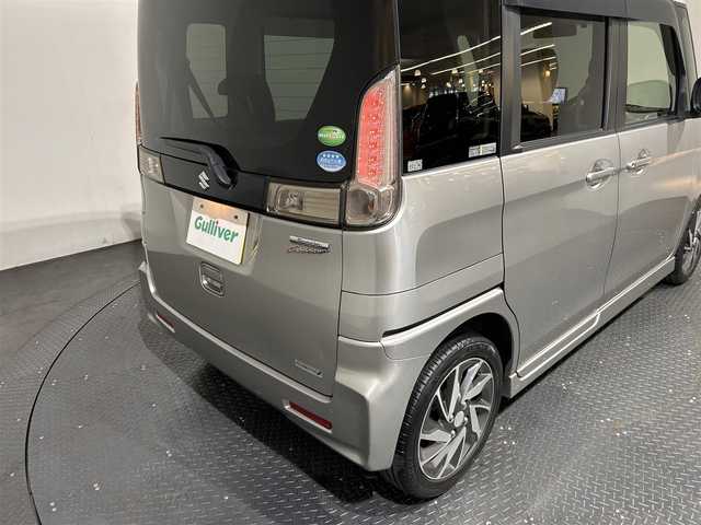 スズキ スペーシア カスタム TS 愛媛県 2014(平26)年 7.8万km スチールシルバーM 社外メモリナビ/プッシュスタート/ドアバイザー/両側電動スライドドア/ETC/アイドリングストップ/オートライト/フォグランプ/スペアキー/保証書/取扱説明書