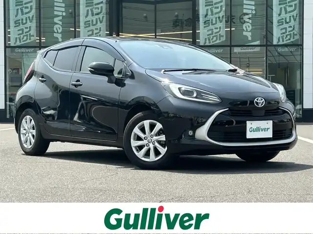 トヨタ アクア Z 岡山県 2022(令4)年 5.8万km ブラックマイカ 禁煙車/純正メーカーナビ/Bluetooth/フルセグ/USB/ラジオ/ETC/追従型クルーズコントロール/AC100V/バックカメラ/LEDヘッドランプ/本革巻きステアリングホイール/純正15インチアルミホイール/電動格納ウインカーミラー/オートハイビーム/純正フロアマット/スペアキー×１/プッシュスタート/スマートキー/衝突軽減システム/横滑り防止装置/車線逸脱防止システム