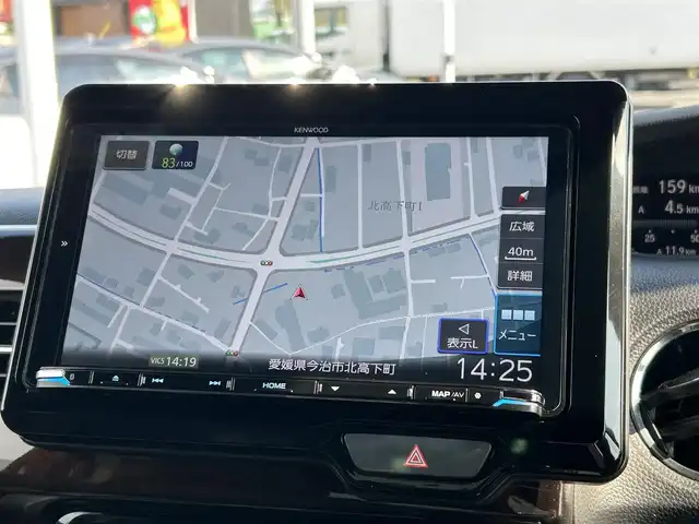 ホンダ Ｎ ＢＯＸ カスタム L ターボ コーディネートスタイル 愛媛県 2021(令3)年 5.3万km プレミアムクリスタルレッドM 登録時走行距離：52267km/社外ナビ/CD/DVD/BT/フルセグTV/HDMI/ETC/バックカメラ/デジタルインナーミラー/パドルシフト/追従クルコン/レーンキープアシスト/パーキングアシスト/衝突軽減システム/横滑り防止装置/盗難防止装置/両側パワスラ/社外エアロ(F/S/R)/LEDヘッドライト/LEDフォグランプ/オートライト/エンジンスタートボタン/スマートキー/純正アルミホイール