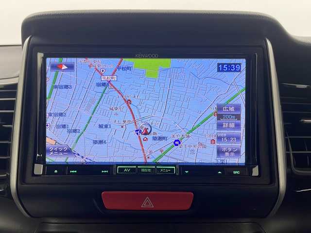 ホンダ Ｎ ＢＯＸ カスタム G ターボ Lパッケージ 栃木県 2015(平27)年 5.8万km スマートブラック KENWOOD7インチナビ/【CD/DVD/フルセグTV】/あんしんパッケージ/シティブレーキアクティブシステム/・低速域衝突軽減ブレーキ＋誤発進抑制機能/ハーフレザーシート/両側パワースライドドア/ディスチャージヘッドライト/バックカメラ/ETC/純正フロアマット/ドアバイザー/スーパーＵＶカットフロントドアガラス/　ＩＲカットフロントウィンドウ・フロントドアガラス/リア席サンシェード/純正15インチアルミホイール/プッシュスタート/ステアリングリモコン/スペアキー1本