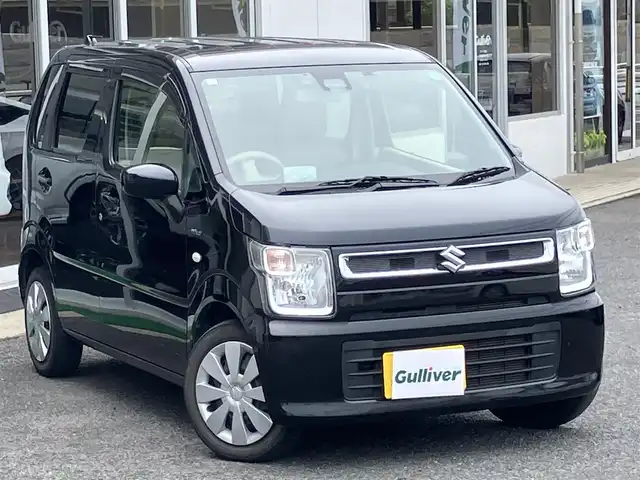 スズキ ワゴンＲ HYBRID FX 山口県 2019(令1)年 6.8万km ブルーイッシュブラックパール3 デュアルセンサー/　ブレーキサポート/純正フロアマット/純正ドアバイザー/社外オーディオ/(MVH-7500SC)/運転席シートヒーター/オートライト/スマートキー/エンジンプッシュスタート/ドライブレコーダー/ETC