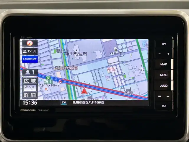 スズキ スペーシア カスタム HYBRID GS 道央・札幌 2018(平30)年 1.5万km ムーンライトバイオレットPM ・ワンオーナー/・4WD/・社外ナビ/フルセグTV/DVD/CD/SD/BT/・バックカメラ/・左側パワースライドドア/・衝突被害軽減ブレーキ/・車線逸脱警報/・パーキングセンサー/・横滑り防止/・アイドリングストップ/・前席シートヒーター/・LEDヘッドライト/・LEDフォグ/・プッシュスタート/・スマートキー/・ドアバイザー/・電格ミラー/・ミラーヒーター/・冬タイヤ純正14インチAW積込