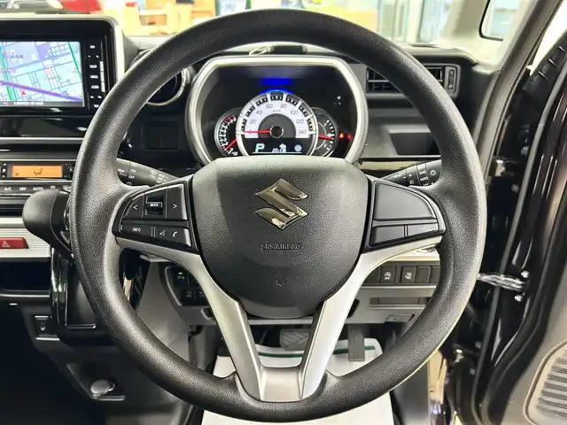 スズキ スペーシア カスタム HYBRID GS 道央・札幌 2018(平30)年 1.5万km ムーンライトバイオレットPM ・ワンオーナー/・4WD/・社外ナビ/フルセグTV/DVD/CD/SD/BT/・バックカメラ/・左側パワースライドドア/・衝突被害軽減ブレーキ/・車線逸脱警報/・パーキングセンサー/・横滑り防止/・アイドリングストップ/・前席シートヒーター/・LEDヘッドライト/・LEDフォグ/・プッシュスタート/・スマートキー/・ドアバイザー/・電格ミラー/・ミラーヒーター/・冬タイヤ純正14インチAW積込