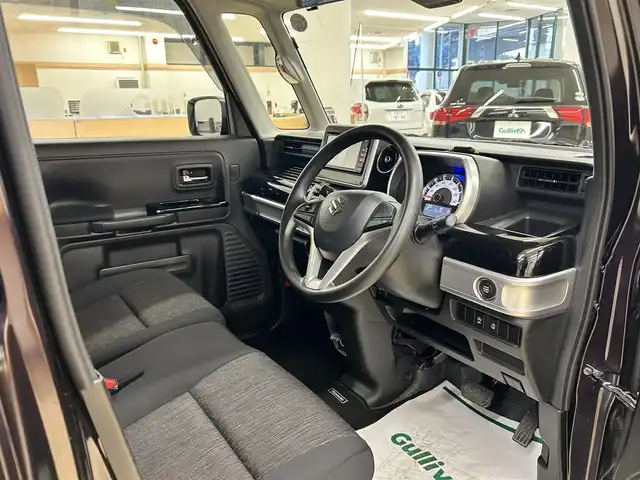 スズキ スペーシア カスタム HYBRID GS 道央・札幌 2018(平30)年 1.5万km ムーンライトバイオレットPM ・ワンオーナー/・4WD/・社外ナビ/フルセグTV/DVD/CD/SD/BT/・バックカメラ/・左側パワースライドドア/・衝突被害軽減ブレーキ/・車線逸脱警報/・パーキングセンサー/・横滑り防止/・アイドリングストップ/・前席シートヒーター/・LEDヘッドライト/・LEDフォグ/・プッシュスタート/・スマートキー/・ドアバイザー/・電格ミラー/・ミラーヒーター/・冬タイヤ純正14インチAW積込