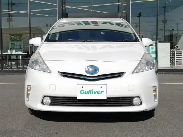 トヨタ プリウス α S Lセレクション 茨城県 2012(平24)年 6.7万km スーパーホワイトⅡ 純正ナビ/【AM・FM・DISC・HDD・USB・BT・TV・SD】/ETC/Bカメラ/ステリモ/リアスポイラー/オートライト/Fフォグ/ハロゲンライト/社外アルミホイール/電格ミラー/ウインカーミラー/オートエアコン/プッシュスタート/スマートキー