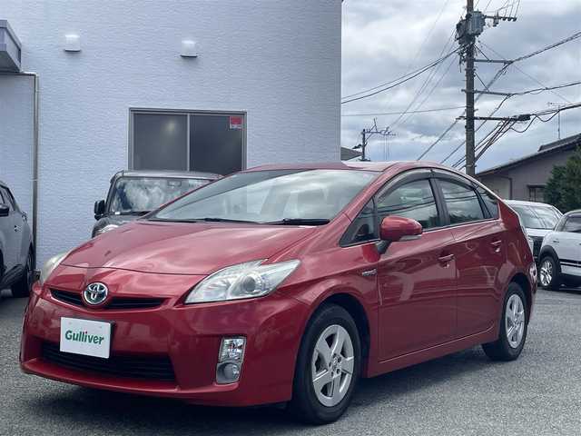 トヨタ プリウス S 熊本県 2010(平22)年 7.4万km レッドマイカメタリック 純正SDナビ （NSDN-W60）/【ワンセグTV/CD/DVD/SD/AUX】/バックカメラ/ステアリングリモコン/ビルトインETC/オートライト/HIDヘッドライト/フォグランプ/ヘッドライトレベライザー/純正15インチAW/電格ミラー/スマートキー/スペアキー/プッシュスタート/純正フロアマット/純正ドアバイザー/保証書/取扱説明書(車両/ナビ)