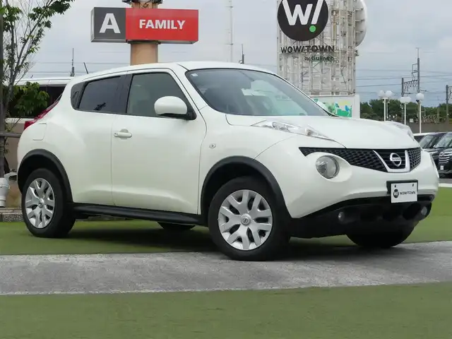 日産 ジューク 15RX タイプV 千葉県 2012(平24)年 1.3万km ホワイトパール 社外HDDナビ/地デジTV/【DVD/CD再生機能　Bluetooth接続】/バックカメラ/フォグライト/オートライト/インテリジェントキー