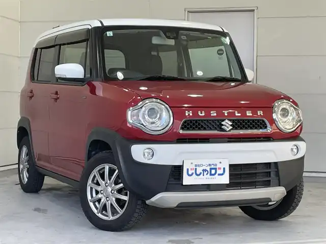 スズキ ハスラー Jスタイル 沖縄県 2015(平27)年 5.7万km フェニックスレッドパール/ホワイト2トーンルーフ (株)IDOMが運営する【じしゃロンコザ店】の自社ローン専用車両になりますこちらは現金またはオートローンご利用時の価格です。自社ローンご希望の方は別途その旨お申付け下さい/・社外ナビ/・CD再生/・TV/・スマートキー/・プッシュスタート/・ドライブレコーダー/・シートヒーター/・社外アルミホイール/・衝突被害軽減システム/・オートライト