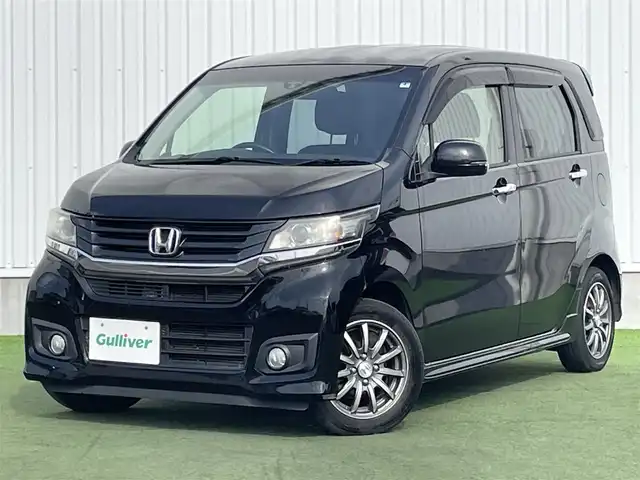 ホンダ Ｎ ＷＧＮ カスタム G Aパッケージ 香川県 2014(平26)年 9.2万km スマートブラック 登録時走行距離:92010km/メーカー純正ディスプレイオーディオ/　BT CD/バックカメラ/クルーズコントロール/シティブレーキアシスト/HIDヘッドライト/オートライト/フォグランプ/横滑り防止装置/ETC/ハーフレザーシート/革巻きステアリング/ステアリングスイッチ/プッシュスタート/スマートキー/スペアキー