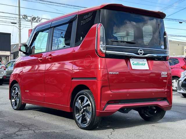 日産 ルークス HWS Gターボ プロパイロットED 長野県 2021(令3)年 2.4万km スパークリングレッドM ・純正9インチSDナビナビゲーション/CD DVD フルセグTV Bluetooth/・全方位カメラ/・ETC/・ワンオーナー/・プロパイロット/・レーンキープアシスト/・ハイビームアシスト/・両側パワースライドドア/・アイドリングストップ/・横滑り防止装置/・コーナーセンサー/・ドライブレコーダー/・純正15インチアルミホイール/・シートヒーター(D/N)/・ウィンカーミラー/・電動格納ミラー/・スマートキー/・エンジンプッシュスタート/・フロアマット/・ドアバイザー