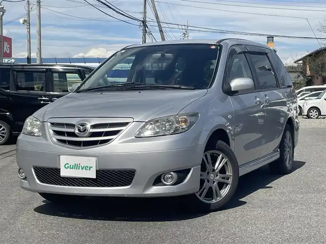 マツダ ＭＰＶ エアロリミックス 群馬県 2005(平17)年 12.2万km サンライトシルバーメタリック 革巻きステア/両側パワースライドドア/HIDヘッドライト/ETC/ヘッドライトレベライザー/ドアバイザー/電動格納ミラー/キーレス×２/整備手帳、取説