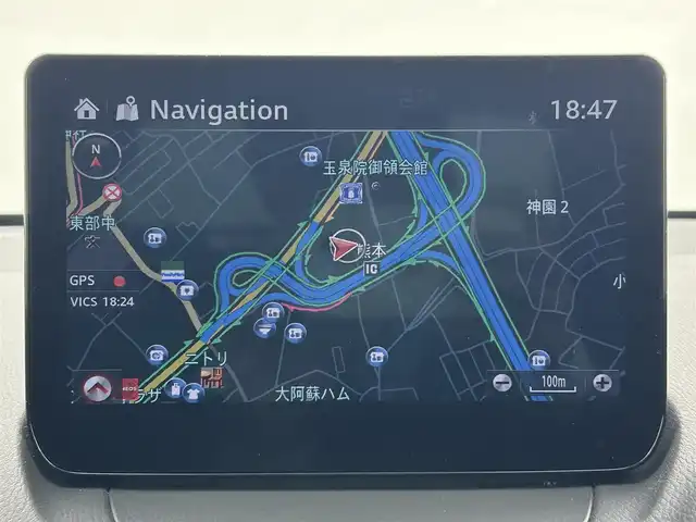 マツダ マツダ２ 15C 熊本県 2025(令7)年 0.8万km グレー 禁煙車　/ワンオーナー　/純正ナビ（ＢＴ・ＳＤ・ＵＳＢ）/純正前後ドライブレコーダー　/ＥＴＣ　/前後クリアランスソナー　/衝突軽減ブレーキ　/レーンキープアシスト　/横滑り防止　/ブラインドスポットモニター/オートライト/LEDヘッドライト/スマートキー/プッシュスタート/保証書/取扱説明書