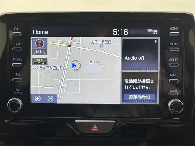 トヨタ ヤリス G 愛媛県 2023(令5)年 1.2万km ブラック ・８型ナビ（ＢＴ・ＦＭＡＭ・ＵＳＢ接続）/・バックカメラ　/・ビルトインＥＴＣ　/・オートマチックハイビーム　/・前方ドラレコ　/・衝突軽減ブレーキ　/・レーンキープアシスト