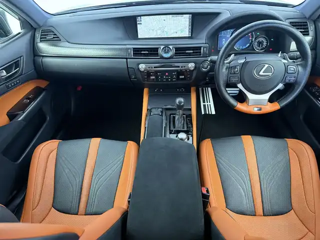 レクサス ＧＳ Ｆ 愛知県 2017(平29)年 8.3万km ダークグレーマイカ 純正SDナビ/（Bluetooth/フルセグTV/USB入力/CD/Blu-ray/DVD/AM/FM）/バックカメラ/レクサスセーフティ/レザーシート/パワーシート/シートクーラー/シートヒーター/ステアリングヒーター/メモリシート/電動シェード/ドライブレコーダー/ETC2.0/純正フロアマット/ドアバイザー/パドルシフト/オートライト/ステアリングリモコン/防眩ミラー/電動格納ミラー/サンシェード