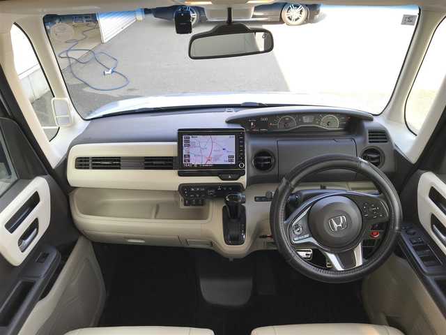 ホンダ Ｎ ＢＯＸ G EX ホンダセンシング 茨城県 2017(平29)年 7.3万km モーニングミストブルーM 純正8インチプレミアムインターナビ【VXU-185NBi】/(地デジTV・CD・DVD・BT・USB・ラジオ再生)/両側パワースライドドア/衝突軽減ブレーキ/コーナーセンサー/レーダークルーズコントロール/レーンアシスト/バックカメラ/ドライブレコーダー/ETC/オートライト/LEDヘッドライト/純正フロアマット/スマートキー/スペアキー/レザー調シートカバー