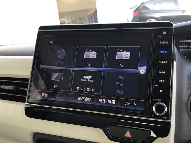 ホンダ Ｎ ＢＯＸ G EX ホンダセンシング 茨城県 2017(平29)年 7.3万km モーニングミストブルーM 純正8インチプレミアムインターナビ【VXU-185NBi】/(地デジTV・CD・DVD・BT・USB・ラジオ再生)/両側パワースライドドア/衝突軽減ブレーキ/コーナーセンサー/レーダークルーズコントロール/レーンアシスト/バックカメラ/ドライブレコーダー/ETC/オートライト/LEDヘッドライト/純正フロアマット/スマートキー/スペアキー/レザー調シートカバー