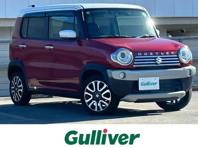 スズキ ハスラー J ブラックインテリアパッケージ 静岡県 2019(令1)年 4.5万km フェニックスレッドパール/ホワイト2トーンルーフ 純正8インチメモリーナビ/（FM/AM/CD/DVD/Bluetooth）/純正８インチメモリーナビ横滑り防止システム/レーンキープアシスト/全周囲カメラ/ビルトインETC/オートライト/ドライブレコーダー/前席シートヒーター/フルフラットシート/ベンチシート/アイドリングストップ/純正フロアマット/オートライト/純正15AW