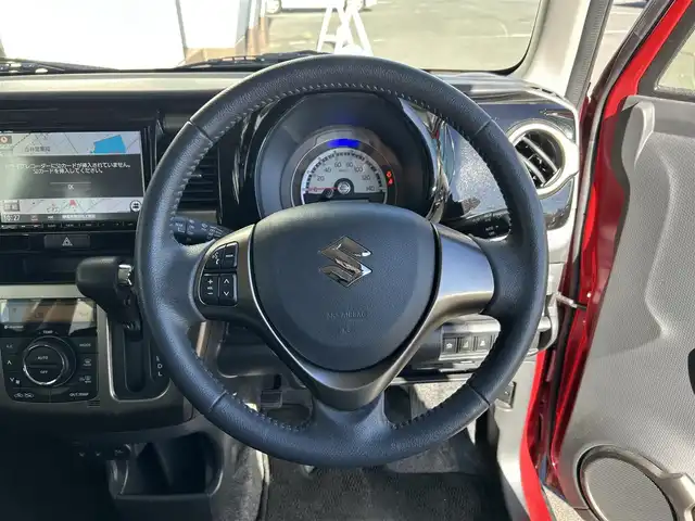 スズキ ハスラー J ブラックインテリアパッケージ 静岡県 2019(令1)年 4.5万km フェニックスレッドパール/ホワイト2トーンルーフ 純正8インチメモリーナビ/（FM/AM/CD/DVD/Bluetooth）/純正８インチメモリーナビ横滑り防止システム/レーンキープアシスト/全周囲カメラ/ビルトインETC/オートライト/ドライブレコーダー/前席シートヒーター/フルフラットシート/ベンチシート/アイドリングストップ/純正フロアマット/オートライト/純正15AW