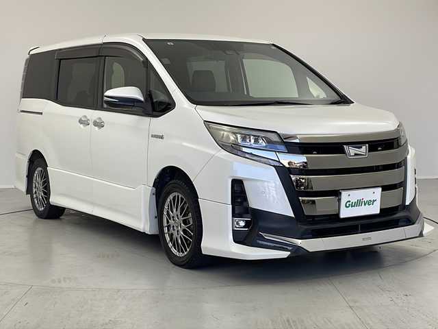 トヨタ ノア ハイブリッド Si ダブルバイビーⅡ 茨城県 2019(令1)年 10.5万km ホワイトパールクリスタルシャイン セーフティーセンス/純正SDナビ/　　CD/DVD/BT/フルセグ/バックカメラ/両側電動スライドドア/クルーズコントロール/LEDオートライト/ハーフレザーシート/シートヒーター/純正16インチアルミホイール/ステアリングスイッチ/USBポート/スマートキー2本/ビルトインETC/禁煙車