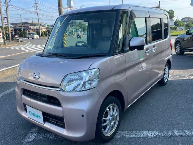 ダイハツ タント X SA 神奈川県 2014(平26)年 10万km ライトローズマイカメタリック ・4WD/・純正ナビ（BT/CD/DVD/USB/SD/フルセグ）/・バックカメラ/・スマートキー/・前後ドライブレコーダー/・社外AW/・積み込み冬タイヤ/・横滑り防止装置/・衝突軽減システム/・純正フロアマット/・パワーステアリング/・パワーウィンドウ