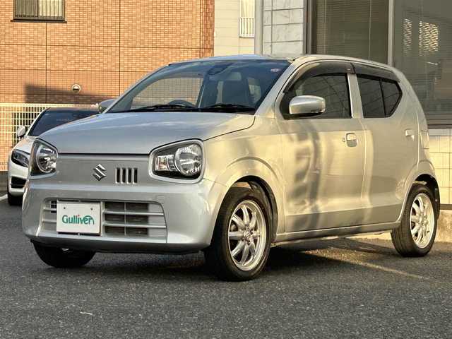 スズキ アルト X 福岡県 2016(平28)年 2.9万km シルキーシルバーメタリック 社外7インチメモリナビ【AVN7500S】/　(AM/FM/CD/DVD/Bluetooth/フルセグTV)/運転支援機能/・レーダーブレーキサポート/・誤発進抑制機能/・アイドリングストップ/・エネチャージ/・ふらつき防止機能/純正15インチアルミホイール/シートヒーター（D席）/USBポート/プッシュスタート/アイドリングストップ/純正フロアマット/電格ウィンカーミラー/ドアバイザー/スペアキー×１/保証書/取扱説明書