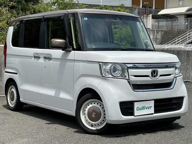 ホンダ Ｎ ＢＯＸ G･L ホンダセンシング カッパーブラウンスタイル 長崎県 2019(令1)年 12.6万km プラチナホワイトパール ワンオーナー/純正ナビ(FM/AM/BT/TV/CD)/純正フロアマット/プッシュスタート/オートライト/ETC/バックカメラ/衝突被害軽減システム/レーンキープアシスト/横滑り防止装置/アイドリングストップ/ABS/USB入力端子×２/取扱説明書/記録簿/保証書