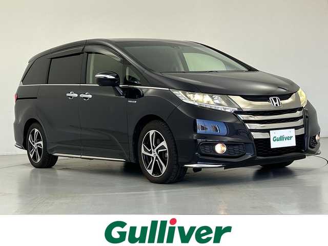 ホンダ オデッセイ ハイブリッド アブソルート ホンダセンシング 愛知県 2016(平28)年 5.1万km プレミアムヴィーナスブラックP 純正８インチナビ/両側パワースライドドア/衝突軽減ブレーキ/レーダークルーズコントロール/レーンキープアシスト/先行車発進告知/プラズマクラスター/ハーフレザーシート/バックカメラ/ドライブレコーダー/ビルトインＥＴＣ/純正フロアマット/ＩＳＯＦＩＸ/ＬＥＤヘッドライト/純正17インチアルミホイール