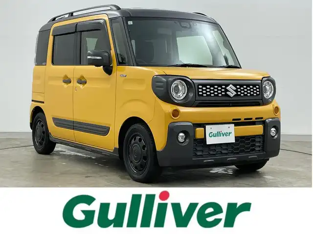 スズキ スペーシア ギア HYBRID XZターボ 岡山県 2020(令2)年 3.1万km アクティブイエロー/ガンメタリック2トーン 社外8インチナビ（AVIC-RL812）/（Bluetooth/CD/DVD/USB/フルセグTV)/全方位カメラ/両側電動スライドドア/シートヒーター(運転席・助手席)/クルーズコントロール/コーナーセンサー(後ろ)/ルーフレール/LEDヘッドライト/オートハイビーム/ステアリングスイッチ/社外ドライブレコーダー(前後)/パドルシフト/ビルトインETC/アイドリングストップ/レーンアシスト/アイドリングストップ/スマートキー(2本)