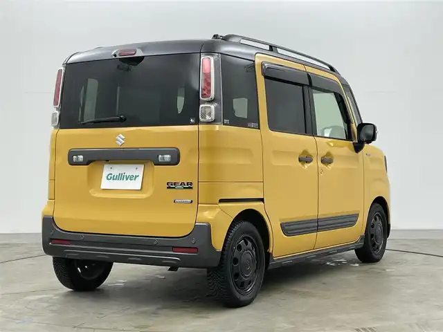 スズキ スペーシア ギア HYBRID XZターボ 岡山県 2020(令2)年 3.1万km アクティブイエロー/ガンメタリック2トーン 社外8インチナビ（AVIC-RL812）/（Bluetooth/CD/DVD/USB/フルセグTV)/全方位カメラ/両側電動スライドドア/シートヒーター(運転席・助手席)/クルーズコントロール/コーナーセンサー(後ろ)/ルーフレール/LEDヘッドライト/オートハイビーム/ステアリングスイッチ/社外ドライブレコーダー(前後)/パドルシフト/ビルトインETC/アイドリングストップ/レーンアシスト/アイドリングストップ/スマートキー(2本)