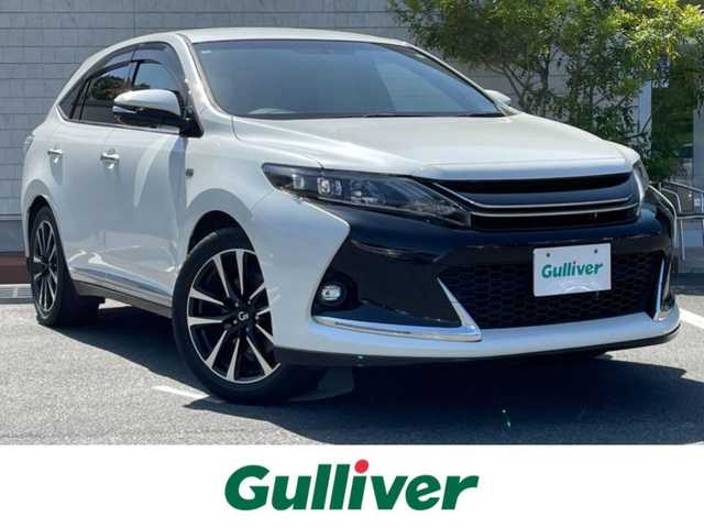 トヨタ ハリアー エレガンス G’s 愛媛県 2016(平28)年 6.1万km ホワイトパールクリスタルシャイン ワンオーナー/純正9インチナビ/(CD/DVD/BT/フルセグ)/バックカメラ/ハーフレザーシート/D席パワーシート/ステアリングスイッチ/オートライト/フォグランプ/ETC
