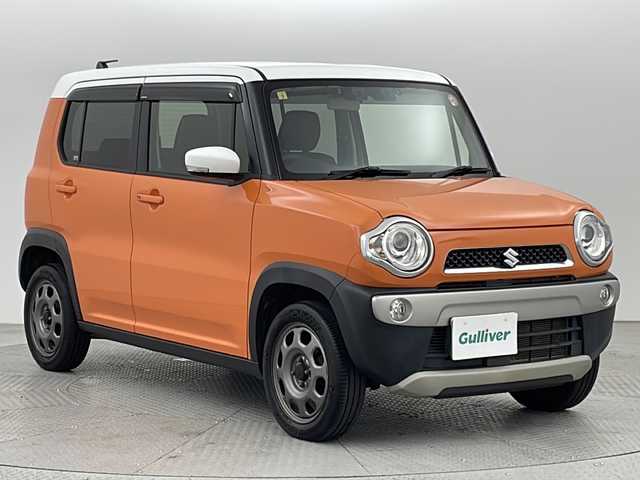 スズキ ハスラー X 新潟県 2016(平28)年 7.2万km パッションオレンジマイカ/スペリアホワイト 4WD/禁煙車/社外ナビ/フルセグ/　CD/DVD/SD/Bluetooth/バックカメラ/衝突被害軽減ブレーキ/前席シートヒーター/スマートキー×２/純正アルミ付きスタッドレス/　（積み込み７mm）/電動格納式ミラー/革巻きステアリング/キセノンヘッドライト/オートライト/フォグランプ/プッシュスタート/ETC