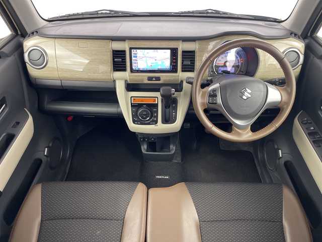 スズキ ハスラー 鹿児島県 2019(令1)年 3.3万km シフォンアイボリーメタリック/ウッディブラウン2トーンルーフ 純正SDナビ【CN-RZ743W】/全方位カメラ/オートライト/フォグライト/デュアルカメラサポートブレーキ/前席シートヒーター/ドライブレコーダー/ETC/フルセグテレビ/スペアキー/ルーフレール/LEDヘッドライト/純正ホイール