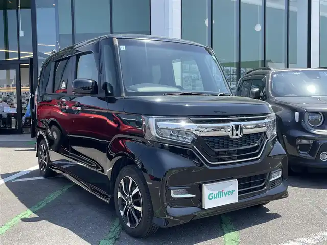 ホンダ Ｎ ＢＯＸ カスタム G L 長崎県 2017(平29)年 8.6万km クリスタルブラックパール ワンオーナー/純正ナビ/（ワンセグ・CD・SD・BT・USB)/ETC/ドライブレコーダー/スマートキー/左パワースライドドア/LEDヘッドライト/オートライト/バックカメラ/横滑り防止/ステアリングスイッチ/スペアキー/新車保証書/取扱説明書