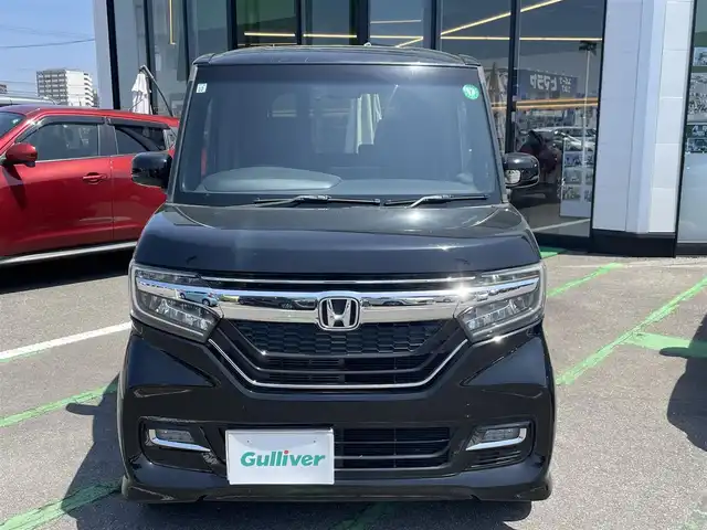ホンダ Ｎ ＢＯＸ カスタム G L 長崎県 2017(平29)年 8.6万km クリスタルブラックパール ワンオーナー/純正ナビ/（ワンセグ・CD・SD・BT・USB)/ETC/ドライブレコーダー/スマートキー/左パワースライドドア/LEDヘッドライト/オートライト/バックカメラ/横滑り防止/ステアリングスイッチ/スペアキー/新車保証書/取扱説明書