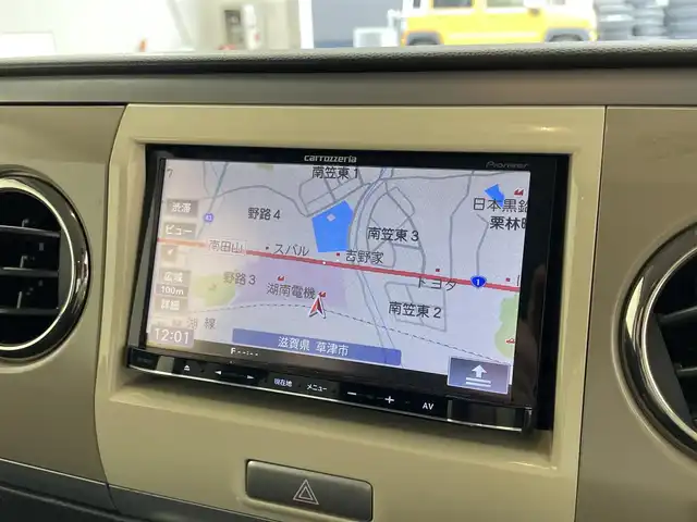 スズキ ラパン X セレクション 滋賀県 2013(平25)年 8.8万km パールホワイト 禁煙車/社外メモリーナビ/・フルセグTV/DVD/SD/Bluetooth/・AVIC-MRZ99/LEDヘッドライト/シートヒーター/ビルトインETC/電動格納ミラー/スマートキー/プッシュスタート/盗難防止装置