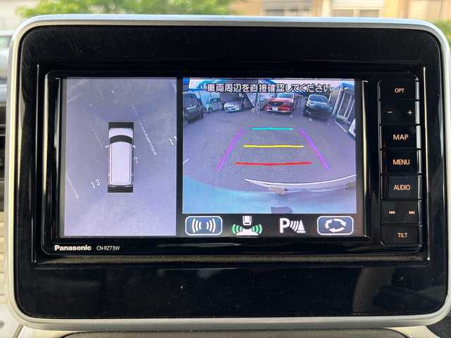 スズキ スペーシア HYBRID X 福岡県 2018(平30)年 4.3万km オフブルーメタリック/ホワイト2トーン ワンオーナー/純正ディーラーナビ/（AM/FM/SD/DISC/Bluetooth/フルセグTV）/両側パワースライドドア/衝突被害軽減システム/横滑り防止装置/レーンキープアシスト/パーキングアシスト/アイドリングストップ/ヒートシート（D）/純正フロアマット/ハンズフリー/ビルトETC/オートライト/電格ミラー/保証書/取扱説明書